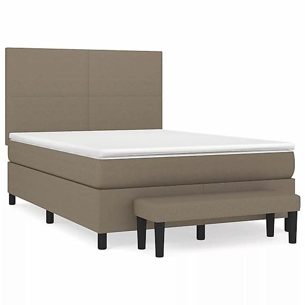 vidaXL Boxspringbett mit Matratze Taupe 140x200 cm Stoff1467865 günstig online kaufen