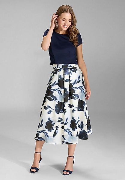 SWING Chiffonbluse - Oberteil aus Scuba mit kurzen Ärmeln Figurbetonte Pass günstig online kaufen