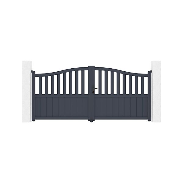 Casanoov Flügeltor 3X1 4M Meije & 2 Eifel Pfosten H 166Cm Grau günstig online kaufen