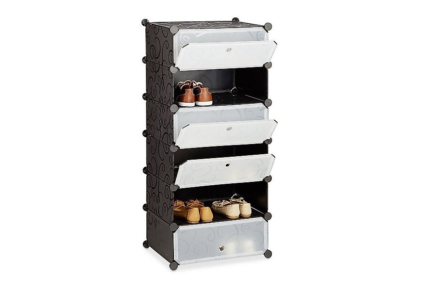 relaxdays Schuhschrank mit 6 Fäch schwarz günstig online kaufen