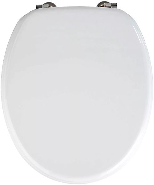 WENKO WC-Sitz Valencia Weiß silber/weiß günstig online kaufen