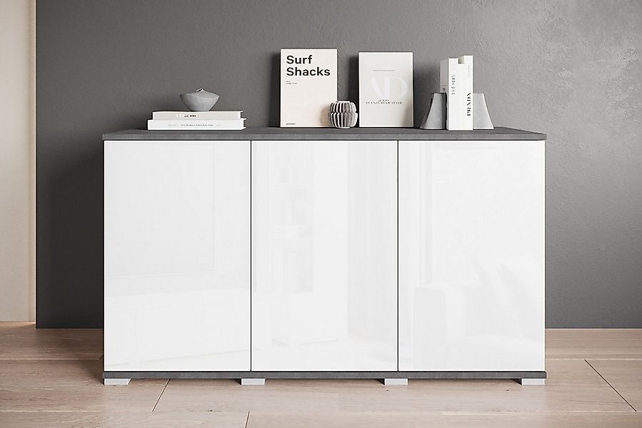 OTTO home Sideboard Kenia, moderne grifflose Kommode mit 3 Türen, Breite 12 günstig online kaufen