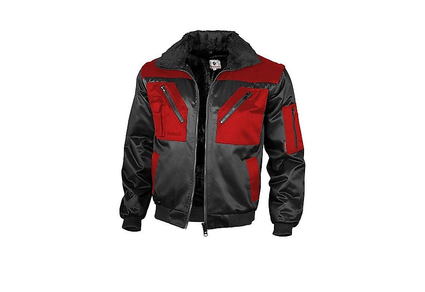 Qualitex Workwear Pilotenjacke Pilotenjacke zweifarbig schwarz/rot, Gr. L günstig online kaufen