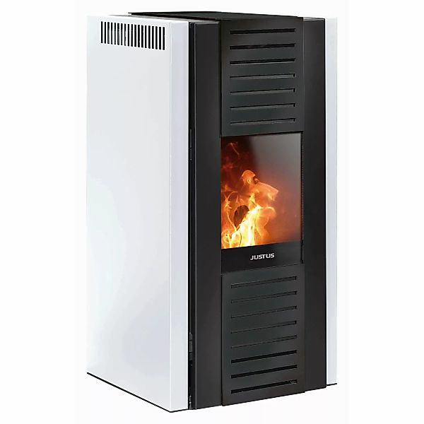 Justus Pelletofen Sirkos Aqua 2.0 Stahl Seidenweiß 9,4 kW wasserführend günstig online kaufen