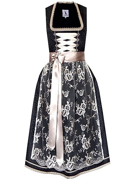 Alpenmärchen Dirndl Langes Dirndl Larissa in schwarz und creme - ALM662L günstig online kaufen