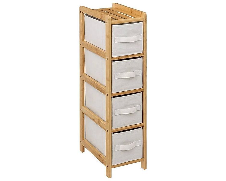 5five Simply Smart Badregal Bambusregal TIDY mit 4 Stoffkörben, schmal, H. günstig online kaufen