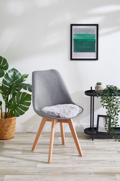 my home Sitzkissen "Alpa, 4er Set" Sitzauflage, Kunstfell, rund, Ø 34 cm, e günstig online kaufen