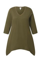 Ulla Popken T-Shirt Shirt Zipfelsaum V-Ausschnitt günstig online kaufen