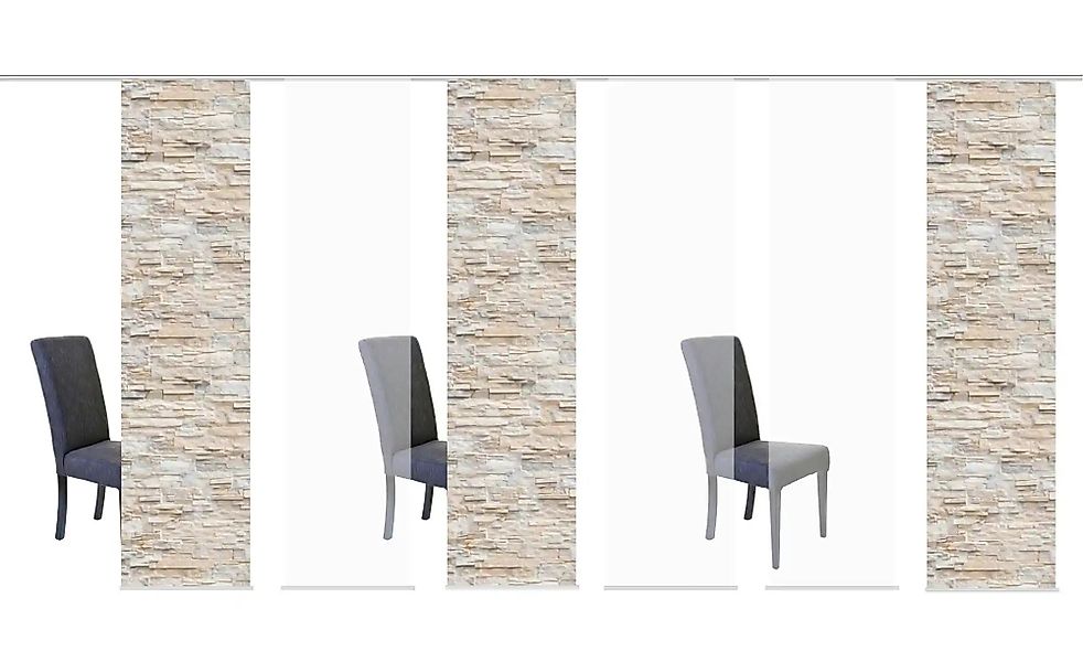 HOME WOHNIDEEN Schiebegardine "WALLIS" Klettband 6 Stk. tlg. HxB: 245x60, i günstig online kaufen