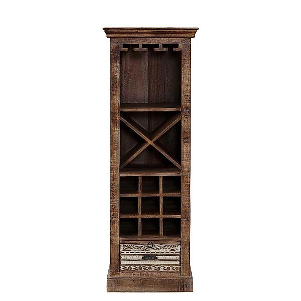 Wein Regal Holz massiv im Vintage Look einer Schublade günstig online kaufen
