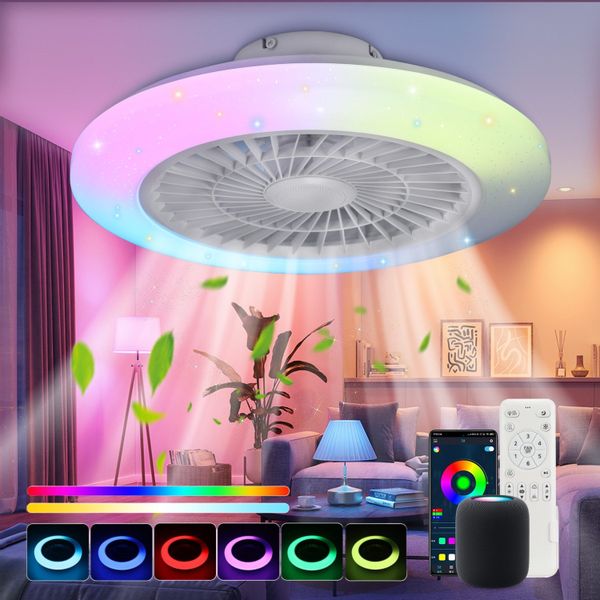 WILGOON Deckenleuchte Deckenventilator mit Beleuchtung, Music günstig online kaufen