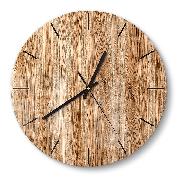 DEQORI Wanduhr 'Natürliche Holztexturen' (Glas Glasuhr günstig online kaufen