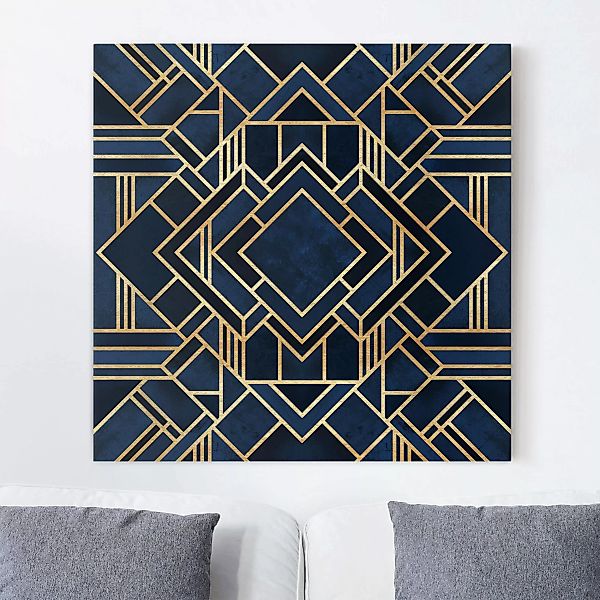 Leinwandbild - Quadrat Art Deco Gold günstig online kaufen