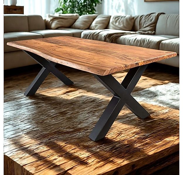 LebensWohnArt Couchtisch Massivholz Couchtisch NARBOL 100cm Akazie 3cm Tisc günstig online kaufen