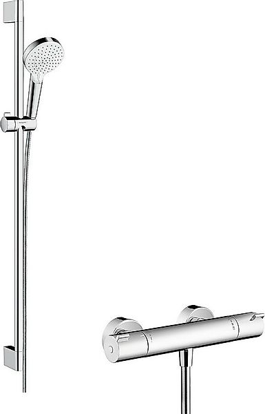 hansgrohe Duscharmatur Hansgrohe Brause-Thermostat Ecostat Handbrause Crome günstig online kaufen