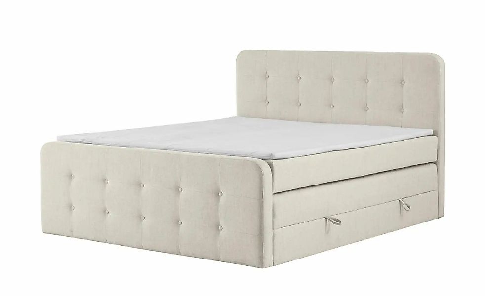 Boxspringbett mit Bettkasten Neapel ¦ creme ¦ Maße (cm): B: 200 H: 121 Bett günstig online kaufen