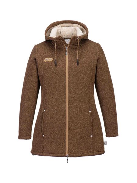 FirstB Kapuzenfleecejacke Damen Strickfleecemantel günstig online kaufen