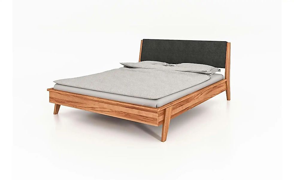 Massivholzbett mit gepolstertem Kopfteil Hugo ¦ holzfarben ¦ Maße (cm): B: günstig online kaufen