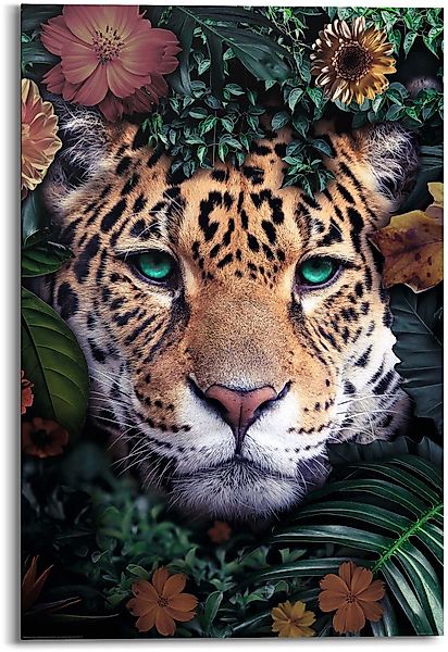 Reinders! Wandbild Wandbild Leopard Blumenkranz - günstig online kaufen