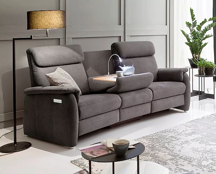 Home affaire Sofa "Turin", mit motorischer Relaxfunktion, Tisch, Leuchte + günstig online kaufen