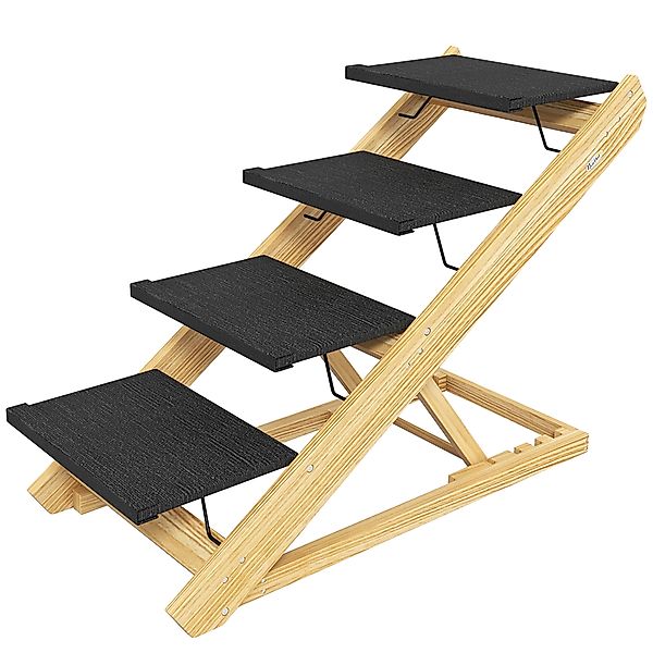 PawHut 2 in 1 Hundetreppe 4-stufig 62,5 cm höhenverstellbar klappbar Hunder günstig online kaufen