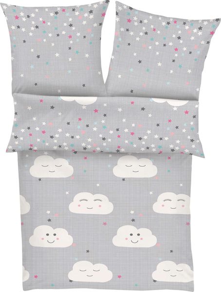 s.Oliver Junior Kinderbettwäsche "Clouds mit Wolken und Sternen" 2 Stk. tlg günstig online kaufen