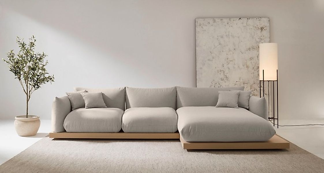 OTTO home Ecksofa »Kalix, Polsterecke mit kräftigem Holz-Plateau, moderne C günstig online kaufen