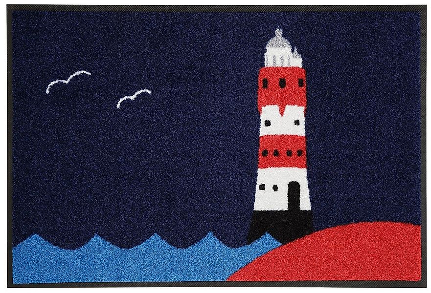 wash+dry by Kleen-Tex Fußmatte Leuchtturm, rechteckig, Höhe: 7 mm, Schmutzf günstig online kaufen