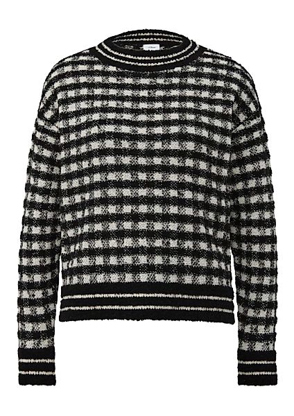 s.Oliver BLACK LABEL Stehkragenpullover mit Karomuster günstig online kaufen