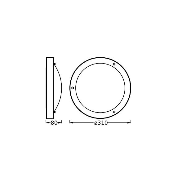 OSRAM Deckenlampe BATHROOM, schwarz Ø 31 cm Metall/Glas IP44 günstig online kaufen