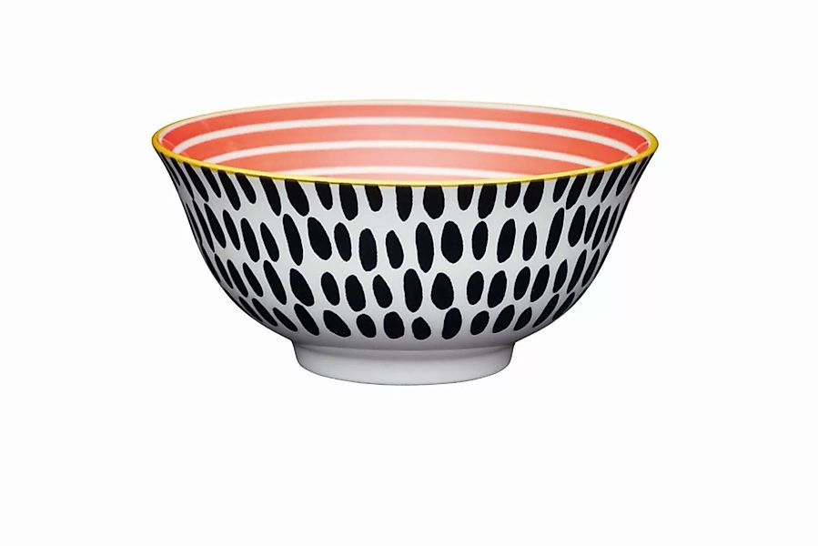 KitchenCraft Schüsseln, Schalen & Platten Bowl Red Swirl and Black Spots 15 günstig online kaufen