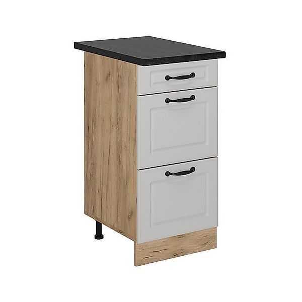 Vicco Unterschrank R-Line, Weiß Landhaus/Goldkraft Eiche, 40 cm mit Schubla günstig online kaufen