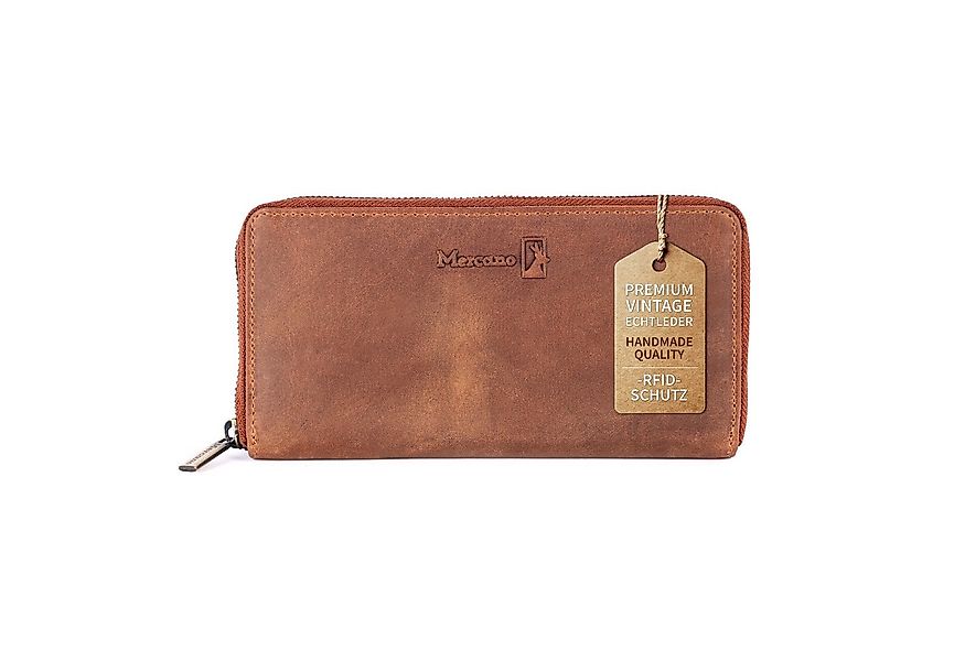 Mercano Geldbörse für Damen mit Reißverschluss aus Echtleder (inkl. Geschen günstig online kaufen