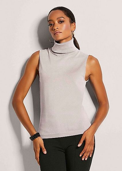 MADELEINE Strickpullover Viskosepullover ohne Ärmel Pullunder mit Rollkrage günstig online kaufen