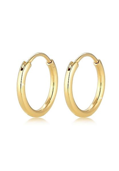 Elli Premium Paar Creolen Creolen Ohrhänger Basic Klassiker 375 Gelbgold günstig online kaufen