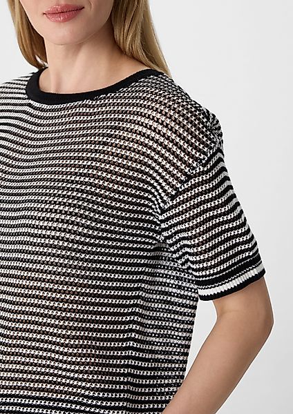 comma casual identity Kurzarmshirt Kurzarm-Pullover aus günstig online kaufen
