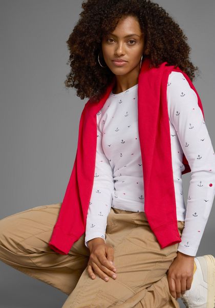 KangaROOS Langarmshirt krempelbare Ärmel, sehr figurbetont, günstig online kaufen