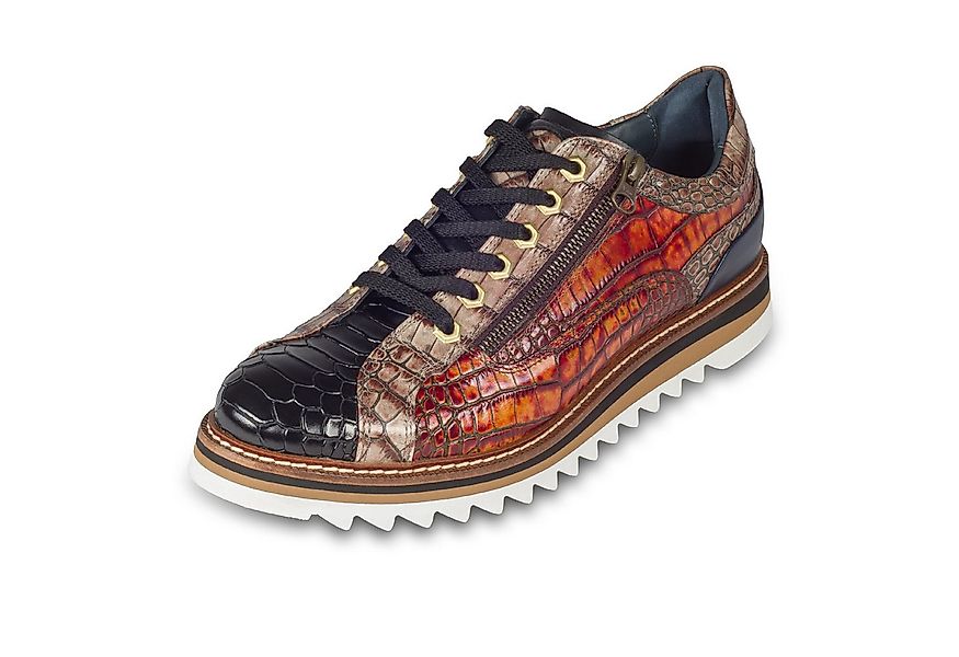 Lorenzi Lorenzi Sneaker Herren schwarz/braun, Leder Reptilprägung Sneaker H günstig online kaufen