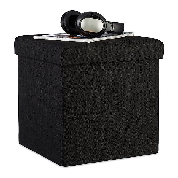 relaxdays Stauraumhocker Faltbarer Sitzhocker mit Stauraum günstig online kaufen