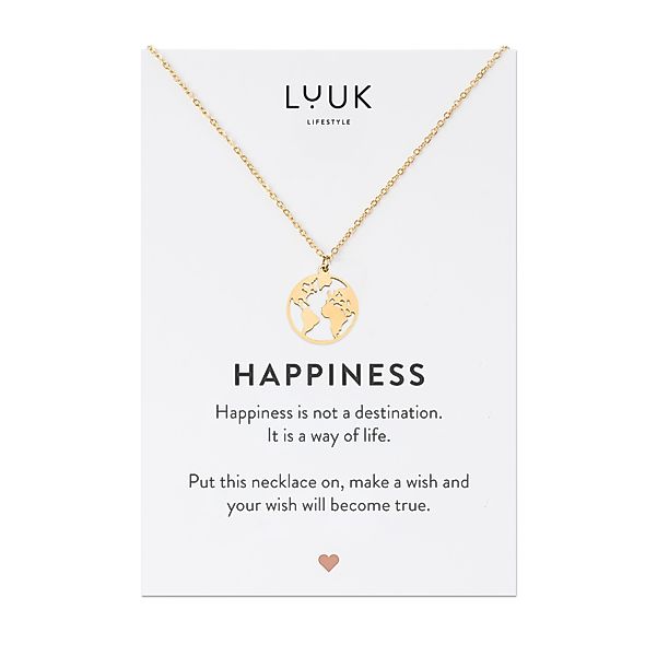 LUUK LIFESTYLE Kette mit Anhänger Weltkarte, günstig online kaufen