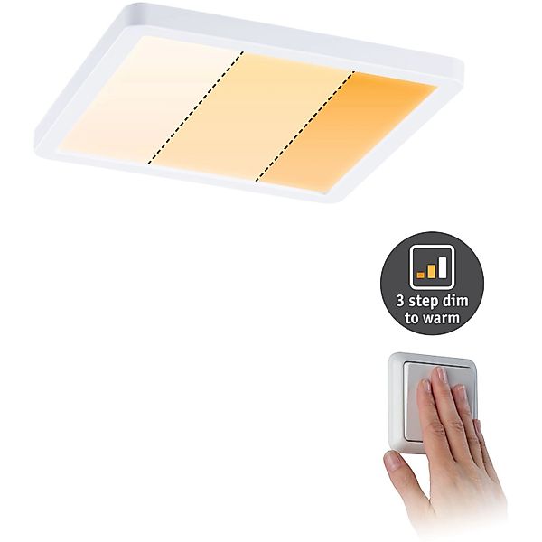 Einbaupanel Areo VariFit IP44 15W 3 Step dim to warm 175x175mm Weiß Kunstst günstig online kaufen