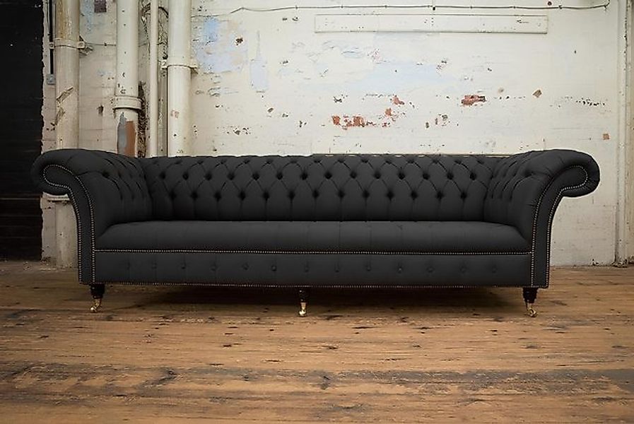 Xlmoebel Sofa Neu Chesterfield Schwarz Sofa Set mit 4 Sitzplätzen in Polste günstig online kaufen