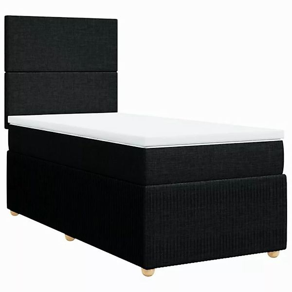 vidaXL Bett Boxspringbett mit Matratze Schwarz 90x190 cm Stoff günstig online kaufen