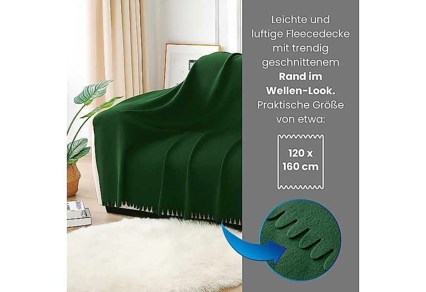Wohndecke 3er Set Fleecedecke WAVE ca. 120x160, wometo, OEKO-TEX®, Fleecede günstig online kaufen