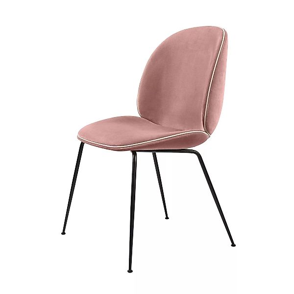 Gubi - Beetle Chair Samtpolster und Gestell in schwarz - rosa/Samt Velluto günstig online kaufen