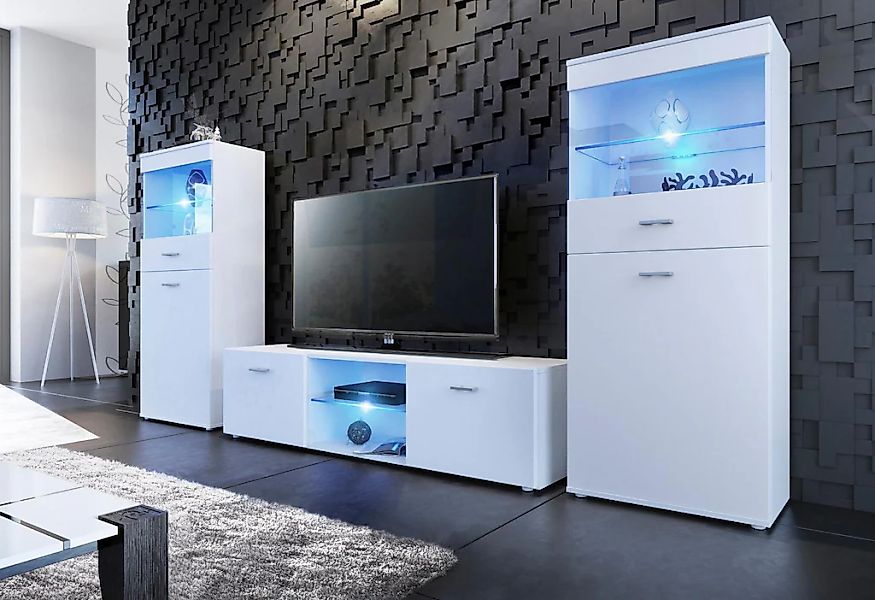 borchardt Möbel Wohnwand "Scala, Mediawand 3-teilig mit 2 Vitrinen und Lowb günstig online kaufen