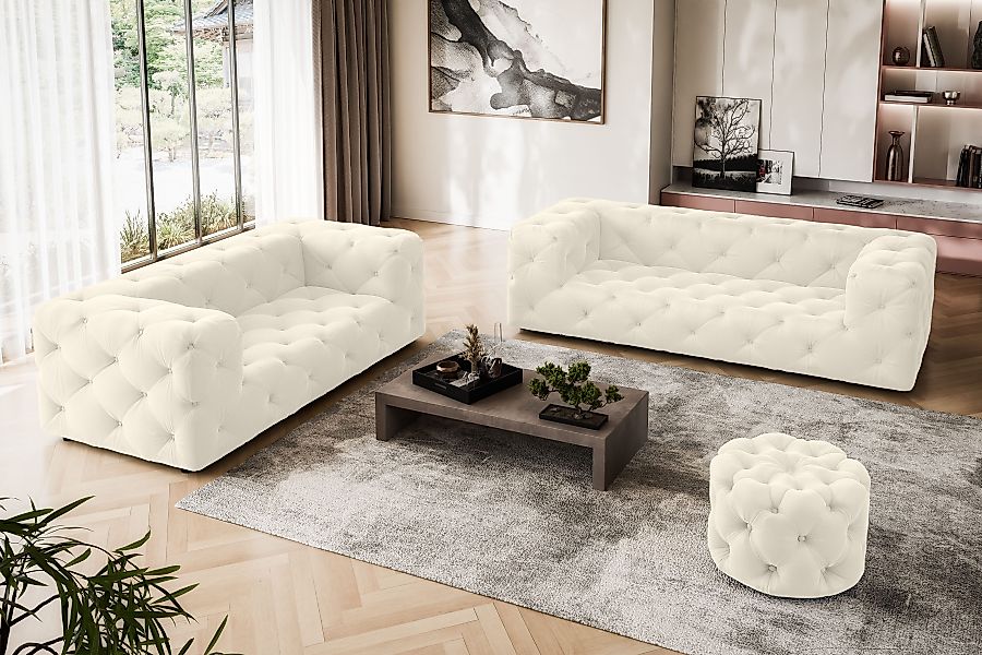 Places of Style 3-Sitzer "FOLLINA", 3-Sitzer Sofa mit klassischer Chesterfi günstig online kaufen