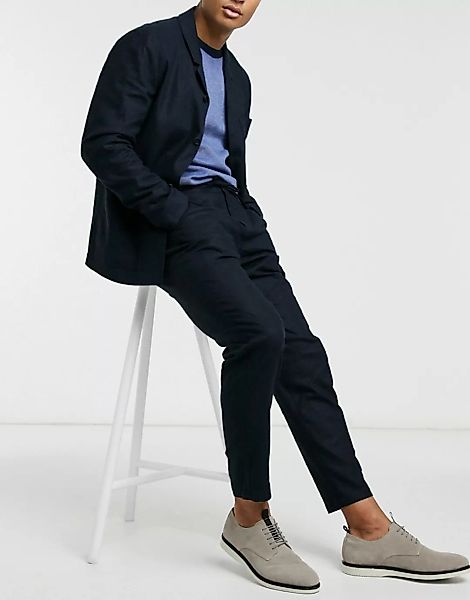Selected Homme – Schmal zulaufende Slim Fit Anzughose aus Leinenmix in Mari günstig online kaufen