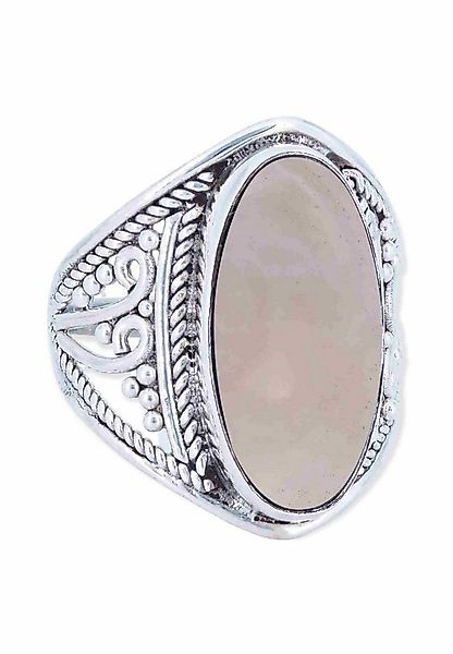 mantraroma Silberring DAHAB oval groß aus 925 Silber mit Rosenquarz (Ring m günstig online kaufen