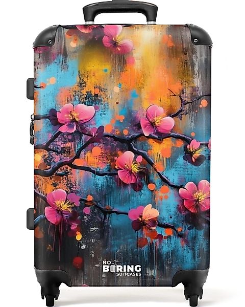NoBoringSuitcases.com© Hartschalen-Trolley Blühende Zweige auf buntem günstig online kaufen
